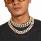 20mm Baguette leaf Cuban Link Chain