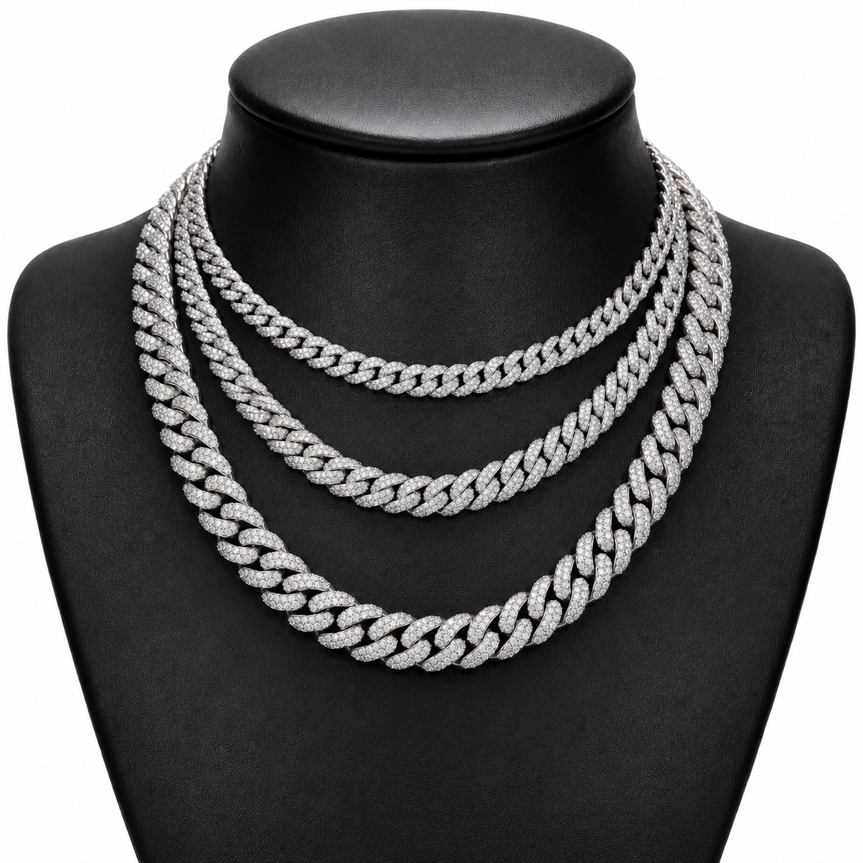 8mm 2 Rows Bubble Cuban Link Chain