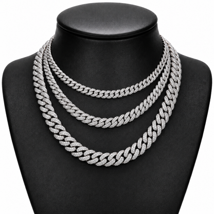 8mm 2 Rows Bubble Cuban Link Chain