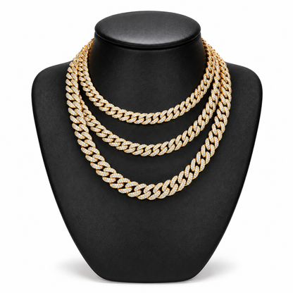 8mm 2 Rows Bubble Cuban Link Chain