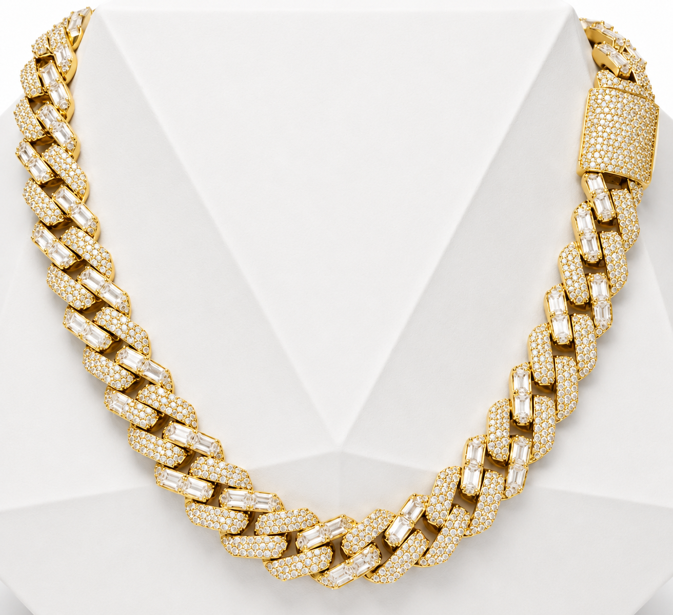 12mm Baguette Cuban Link Chain