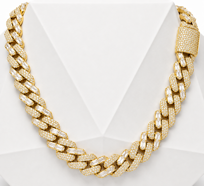 12mm Baguette Cuban Link Chain