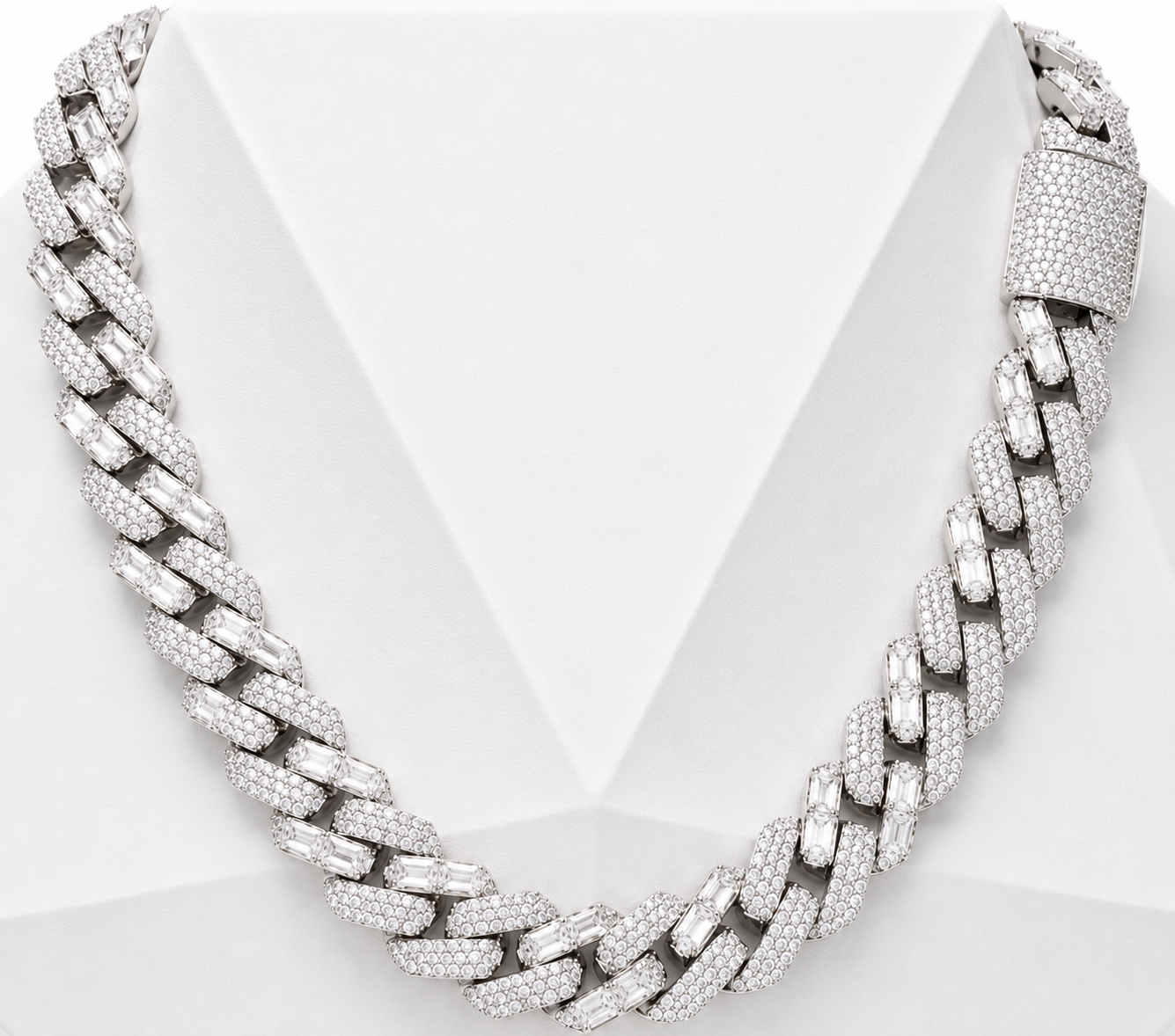 12mm Baguette Cuban Link Chain