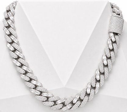 12mm Baguette Cuban Link Chain