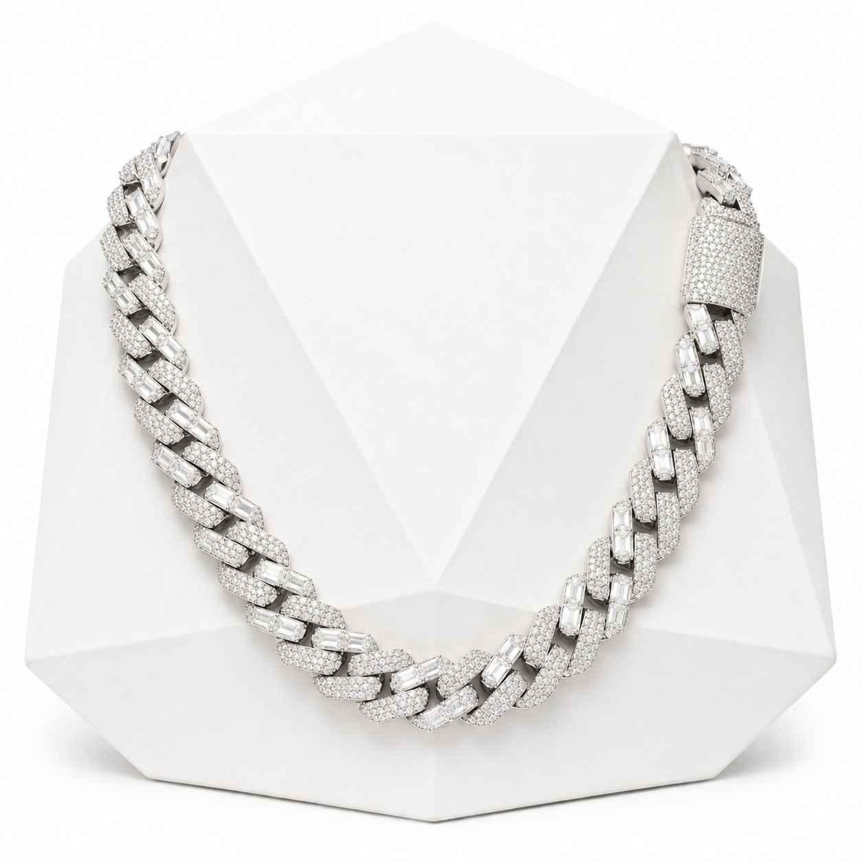 12mm Baguette Cuban Link Chain