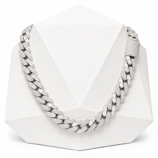 12mm Baguette Cuban Link Chain