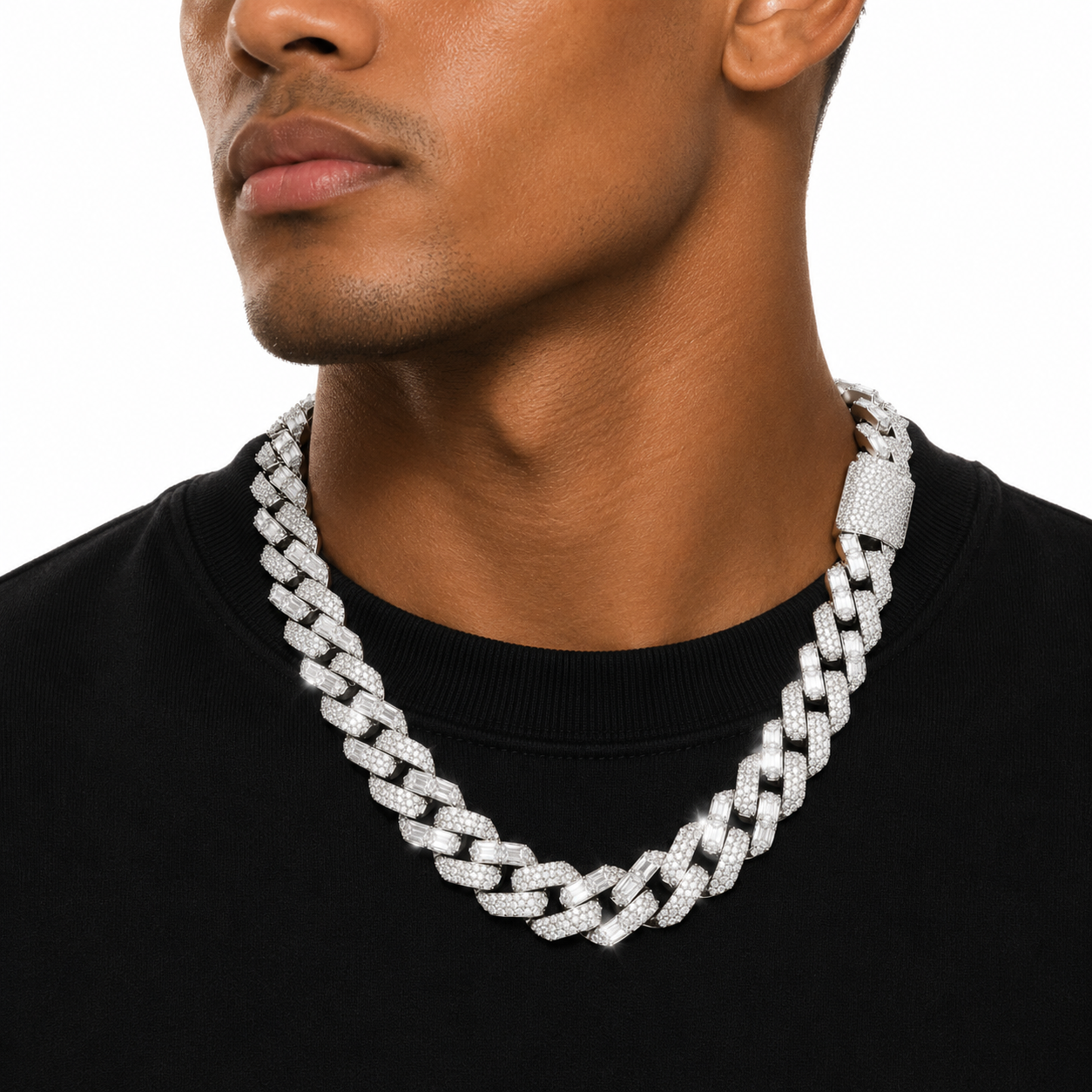 12mm Baguette Cuban Link Chain