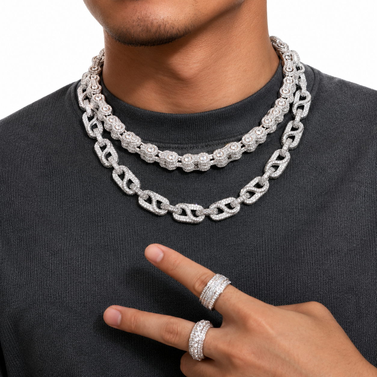 14mm Baguette Bussdown Cuban Link Chain