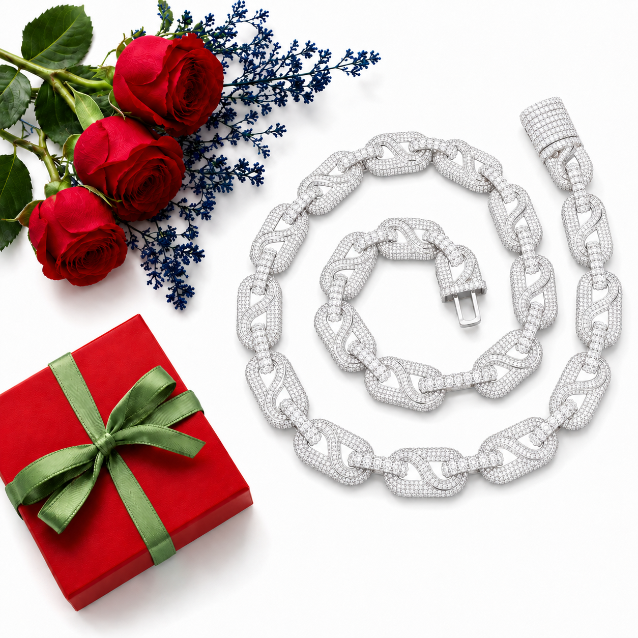 14mm Baguette Bussdown Cuban Link Chain