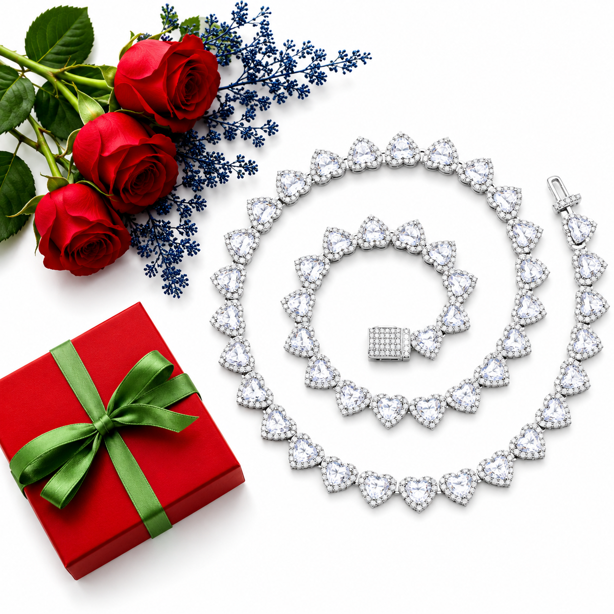7mm Heart Cut Tennis Chain