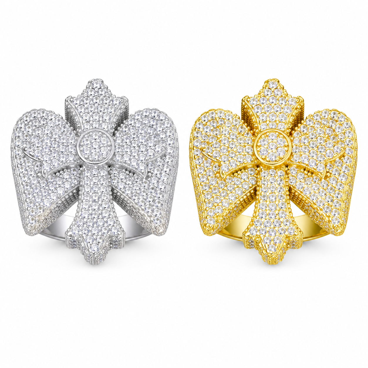 Iced Out Wing Iris Ring