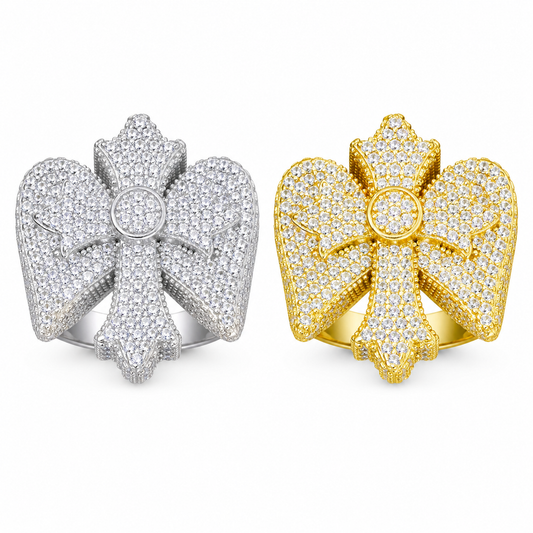 Iced Out Wing Iris Ring