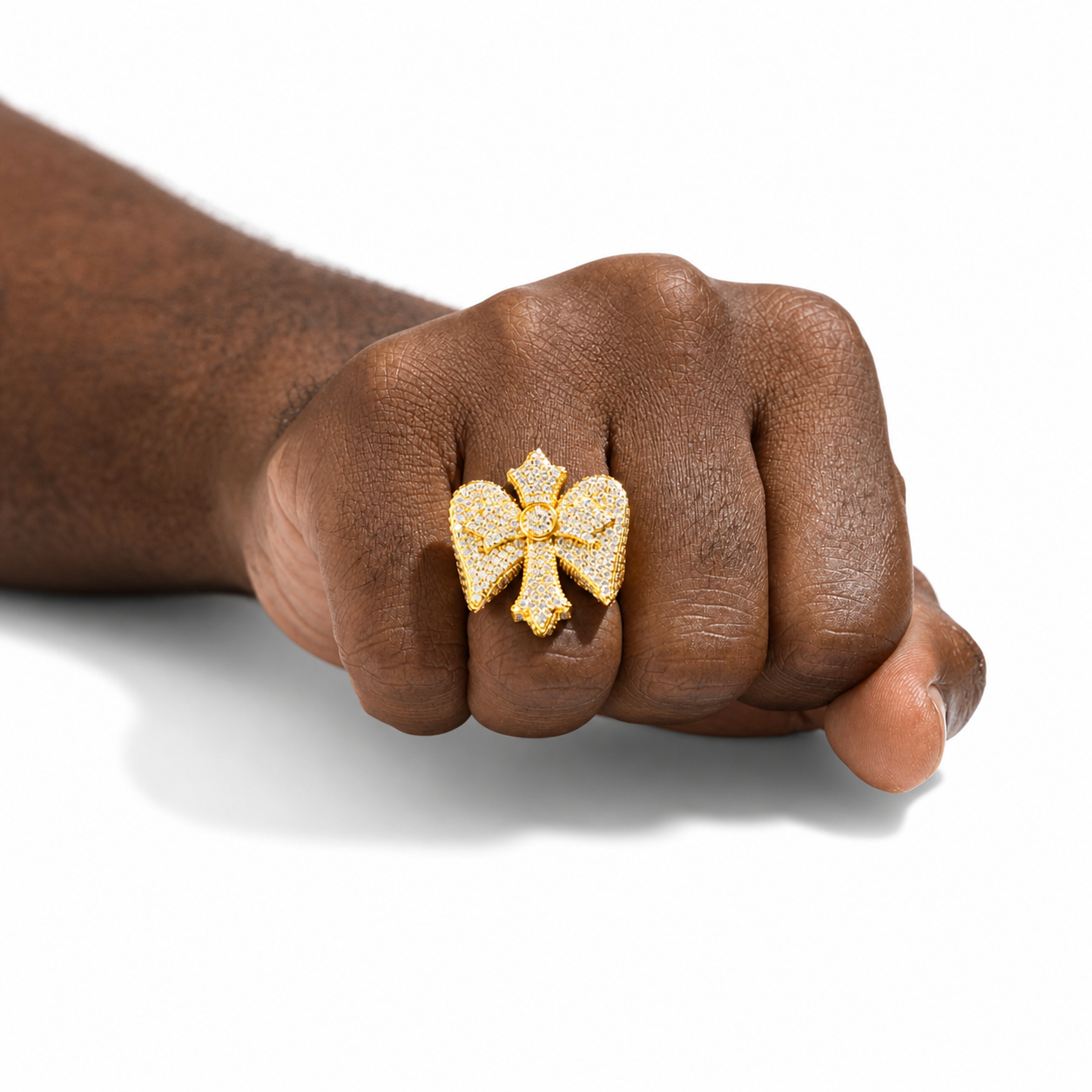 Iced Out Wing Iris Ring
