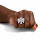 Iced Out Wing Iris Ring