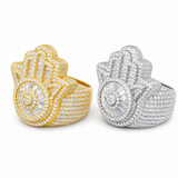 Baguette Hamsa Hand Ring