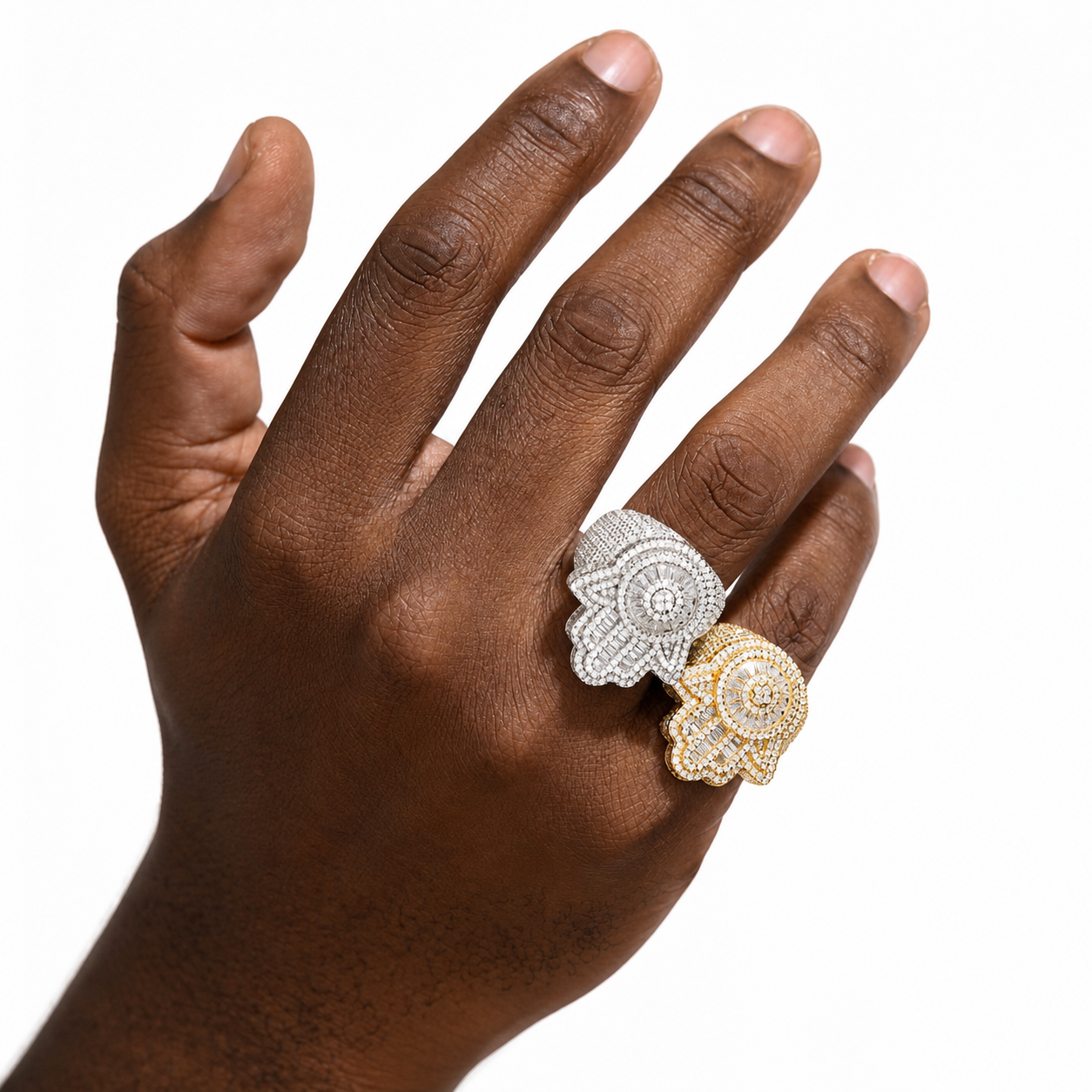 Baguette Hamsa Hand Ring