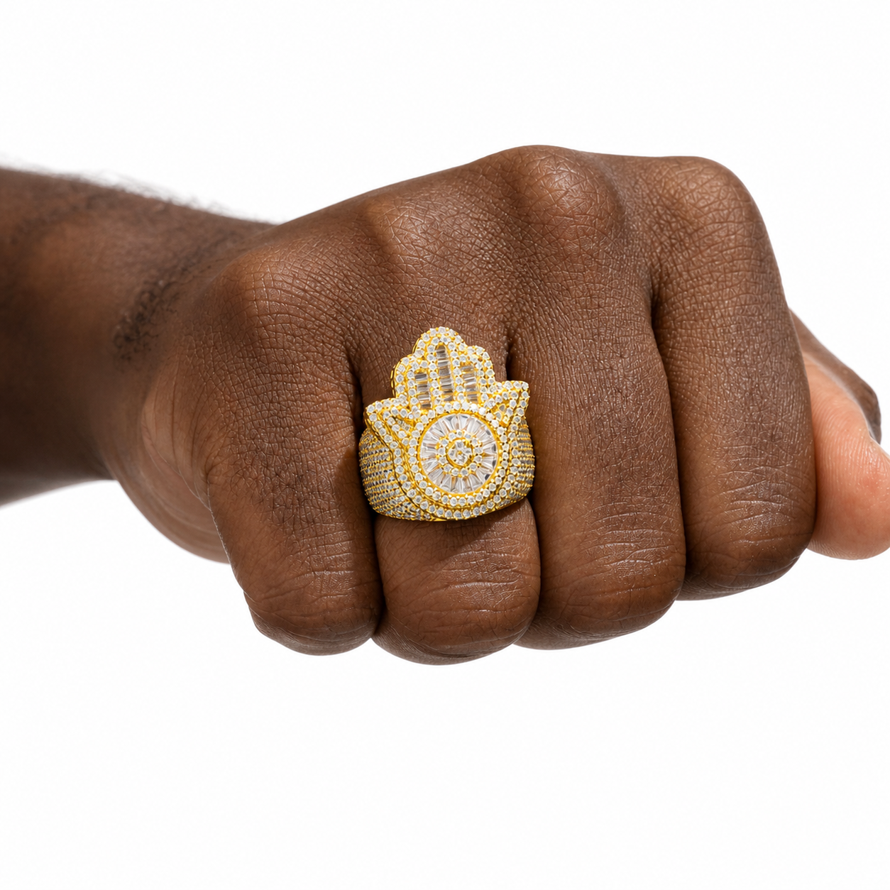 Baguette Hamsa Hand Ring