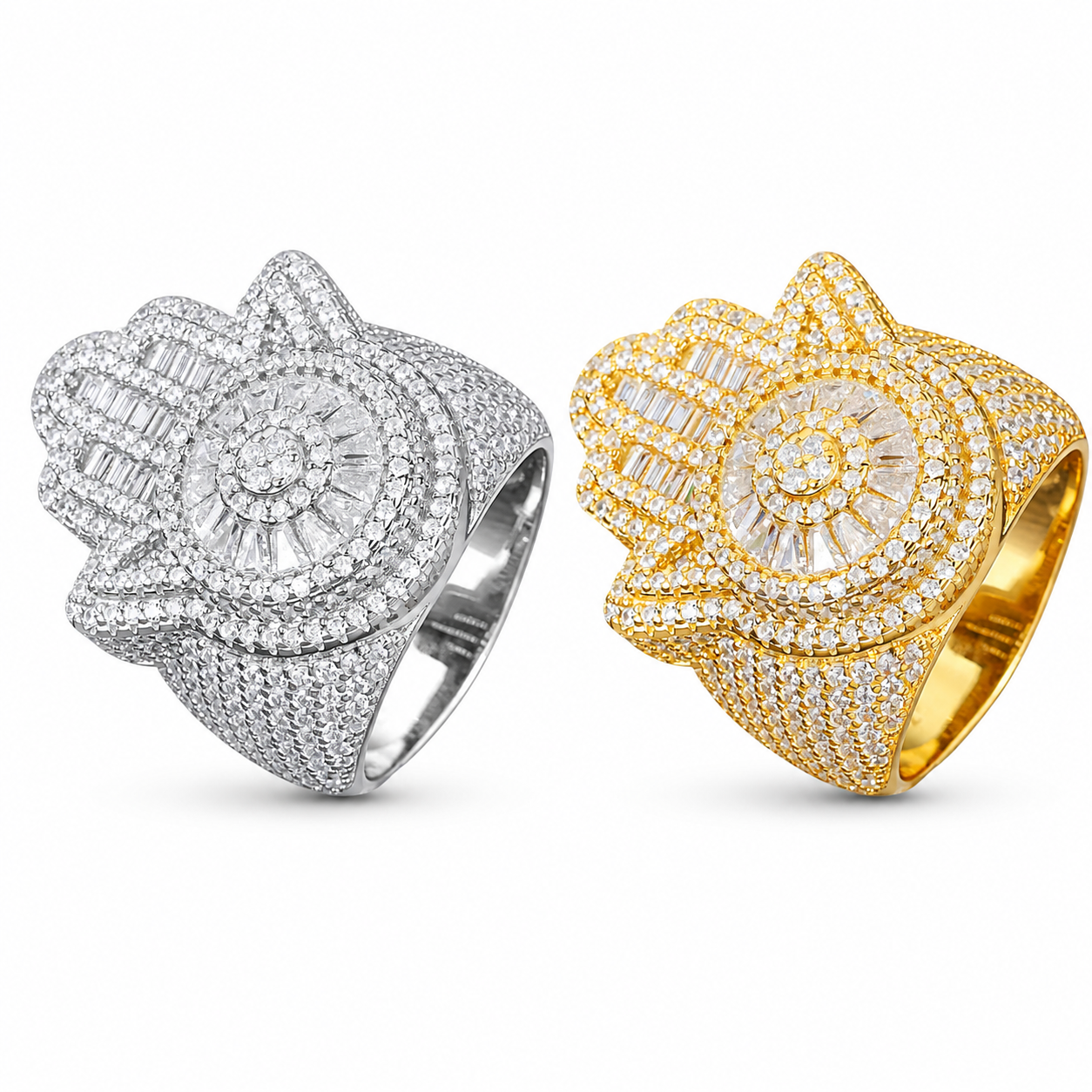 Baguette Hamsa Hand Ring