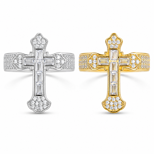 Baguette Iris Cross Ring