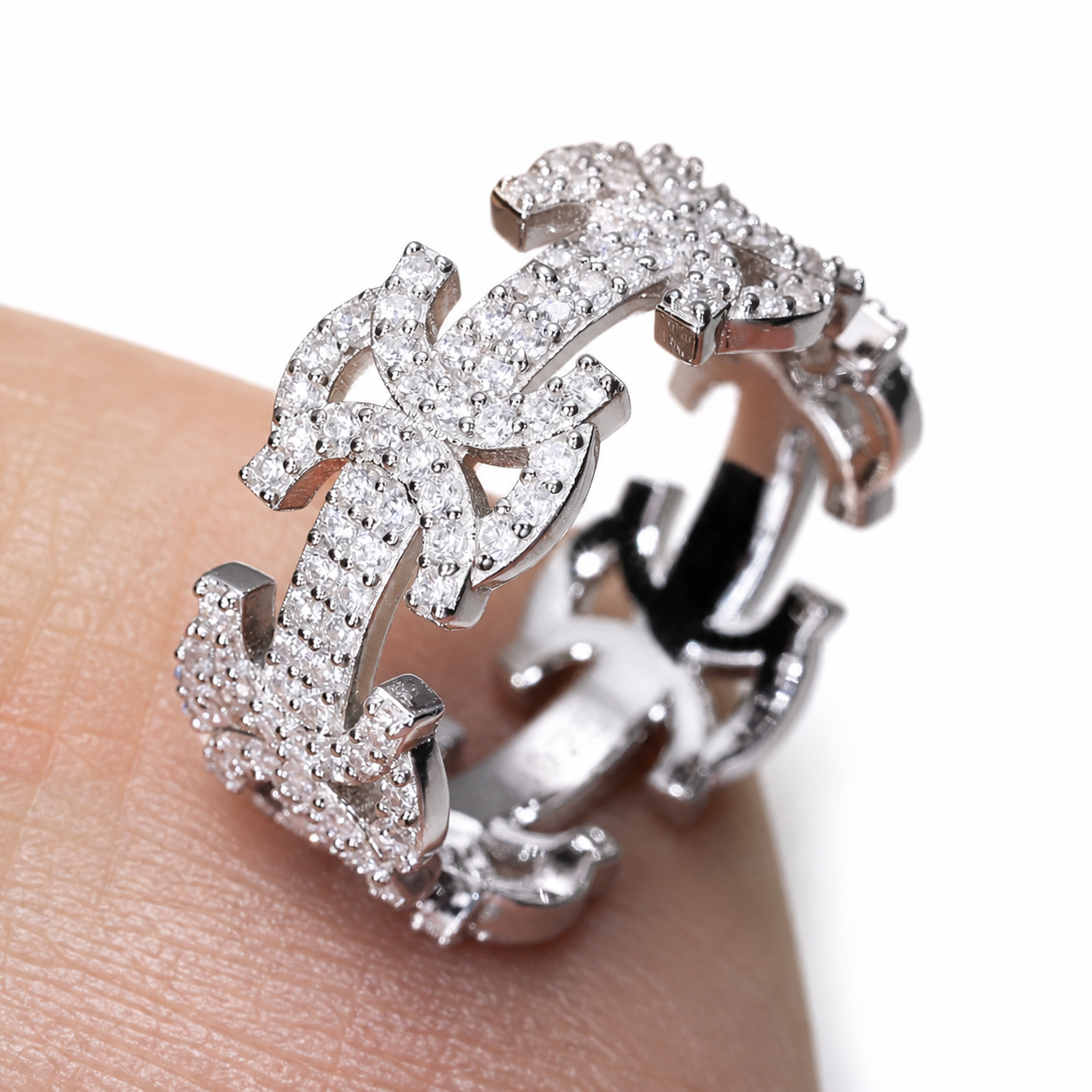 Full Iced Out Byzantine Ring