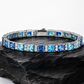6.5mm Gradient Blue S925 Asscher Cut Tennis Bracelet