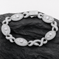11mm S925 Moissanite Evil Eye Infinity Cuban Link Bracelet