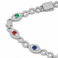 10mm Infinity Cross Evil Eye Cuban Bracelet