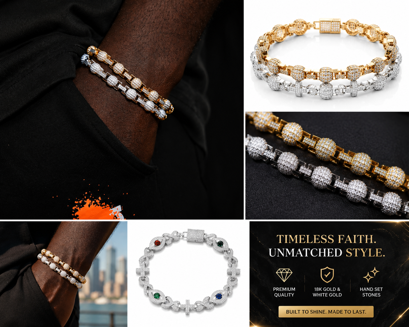 7mm Iced Out Bead Bracelet