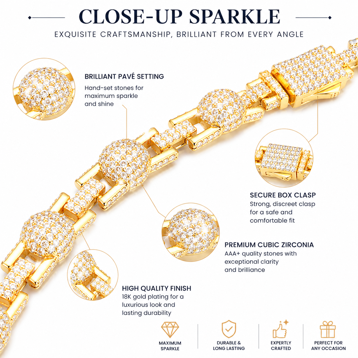 7mm Iced Out Bead Bracelet