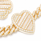 6mm Baguette Heart Cuban Link Bracelet