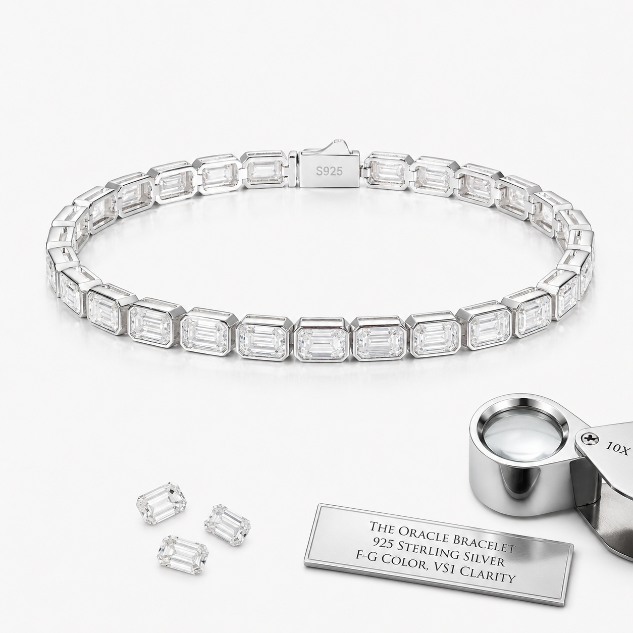 5mm Baguette Moissanite Tennis Bracelet