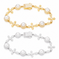 12mm Pearl Flower Cross Link Bracelet