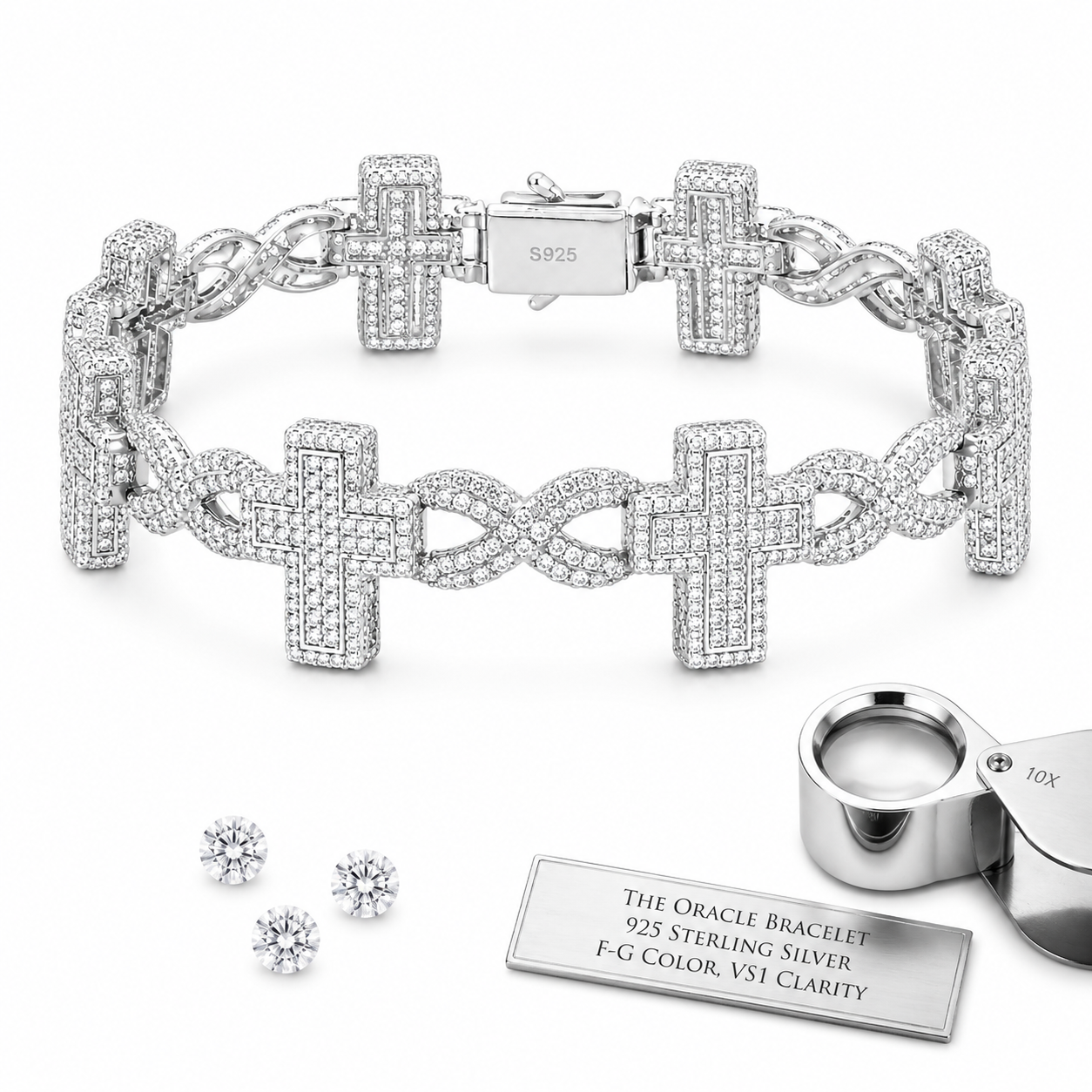 8mm Infinity Cross Cuban Link Bracelet