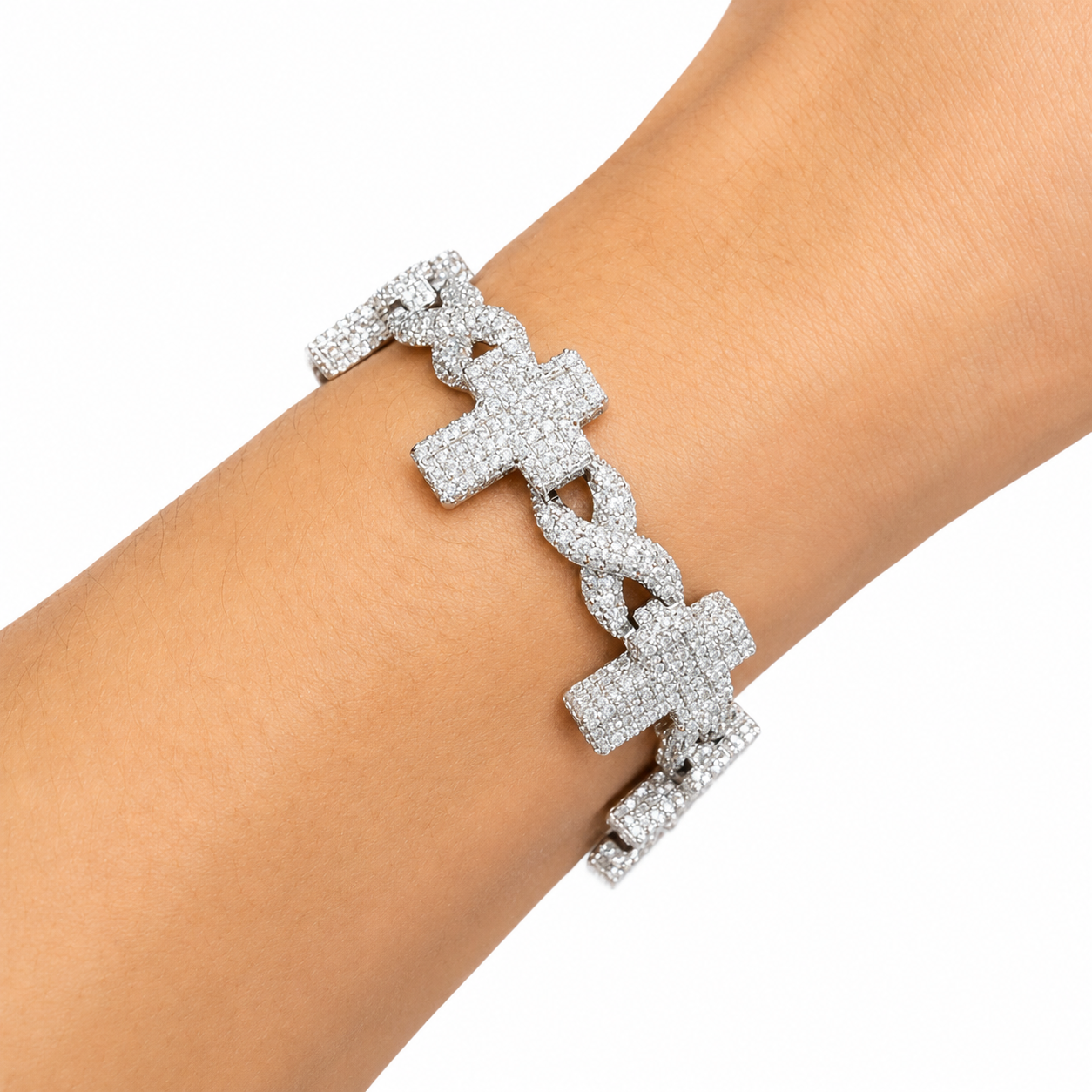 8mm Infinity Cross Cuban Link Bracelet