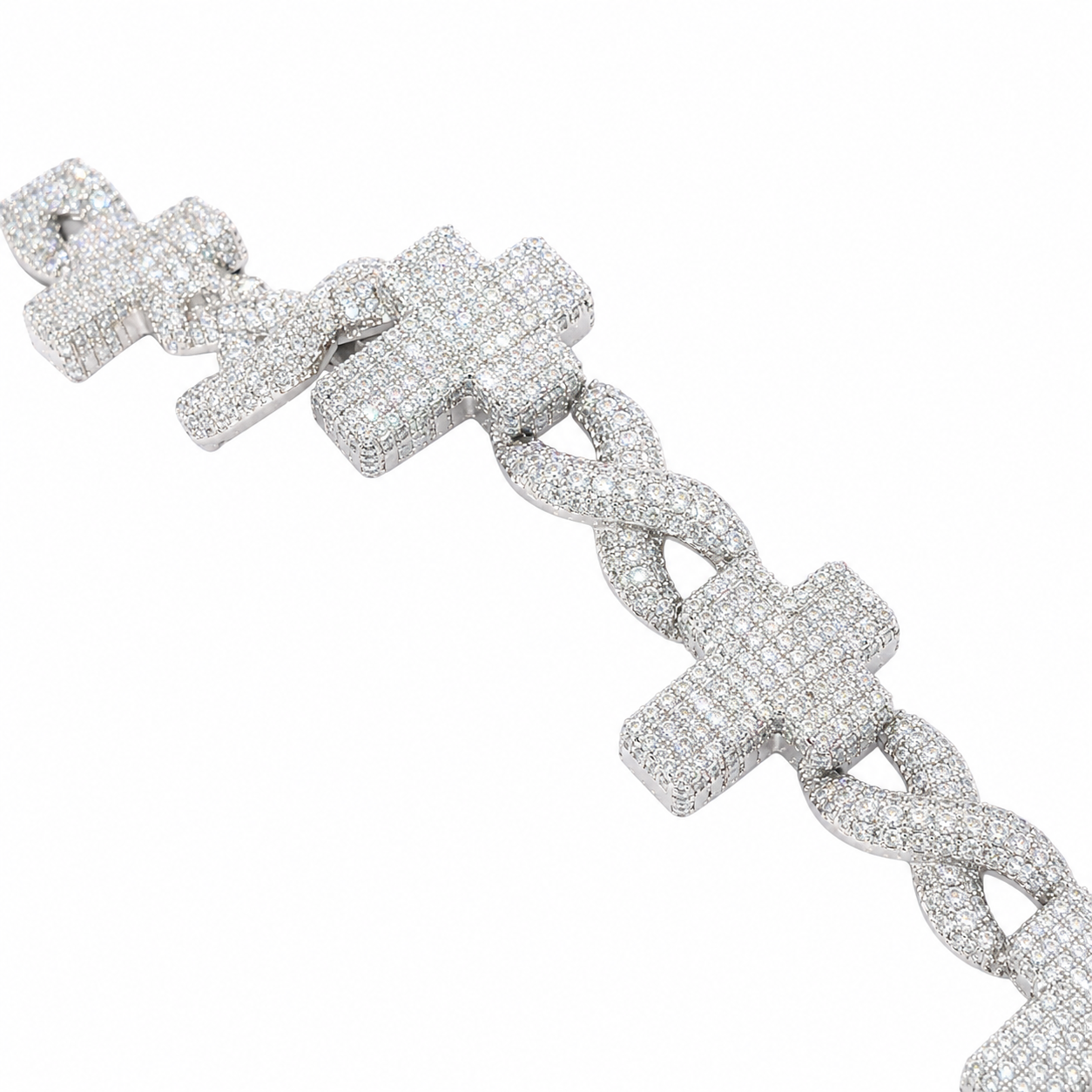 8mm Infinity Cross Cuban Link Bracelet