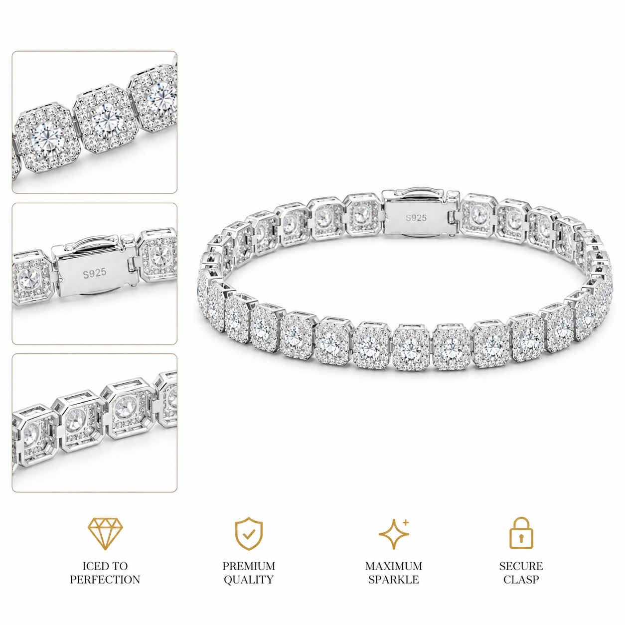 6mm Halo Tennis Bracelet