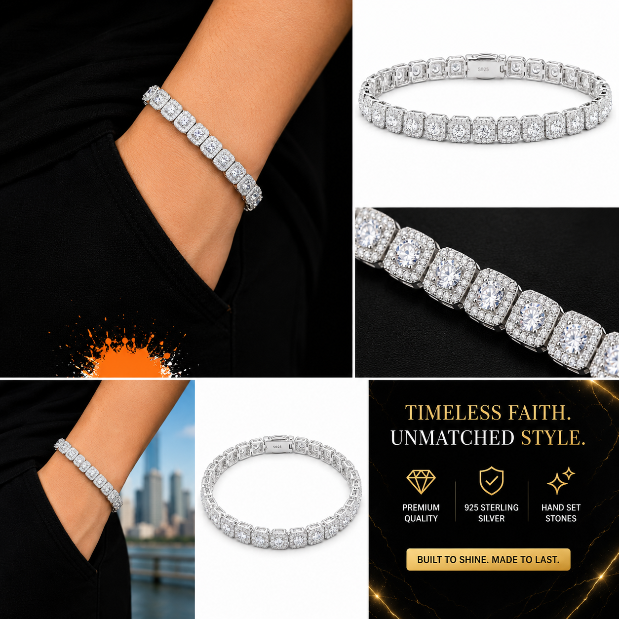 6mm Halo Tennis Bracelet
