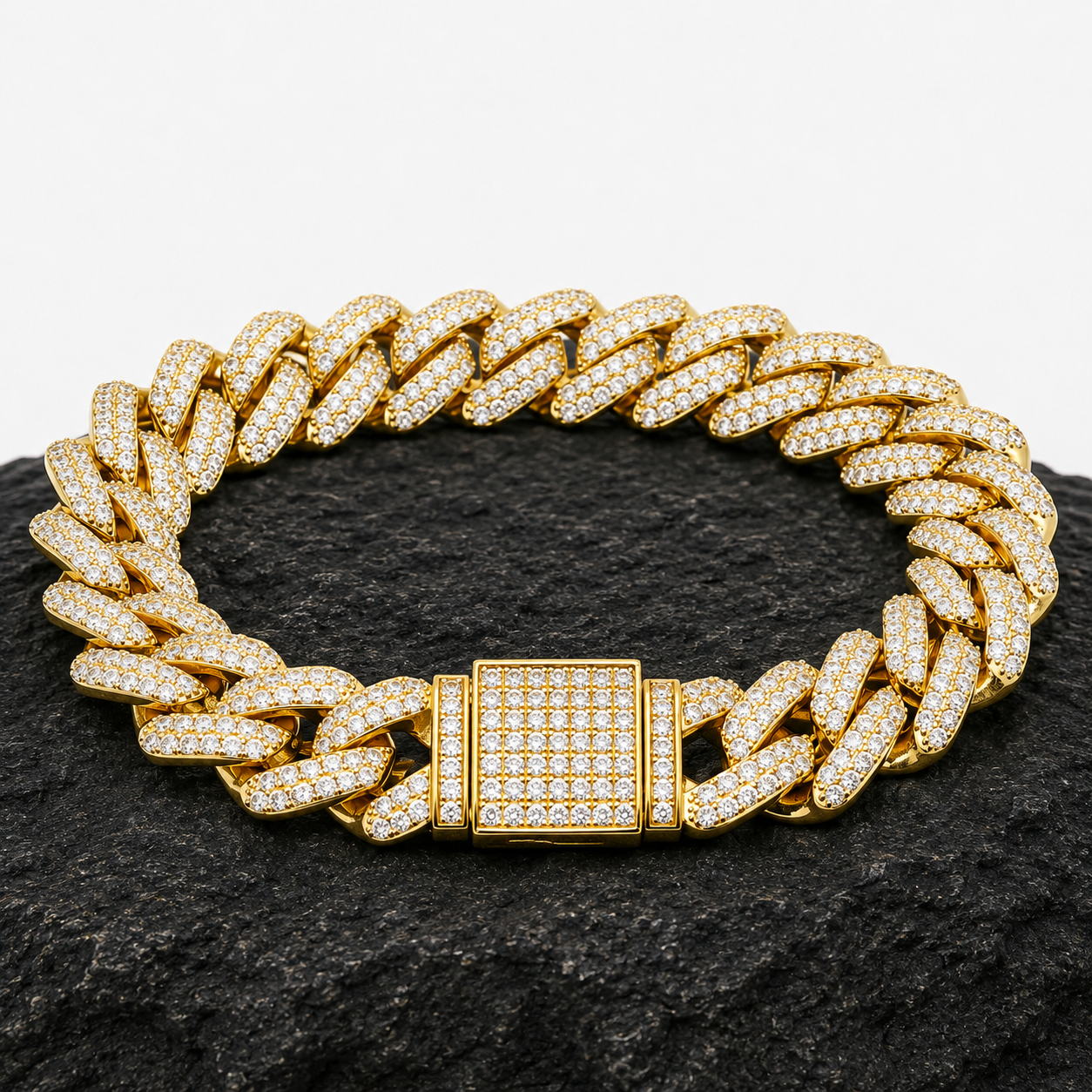 14mm 2 Rows Cuban Link Bracelet
