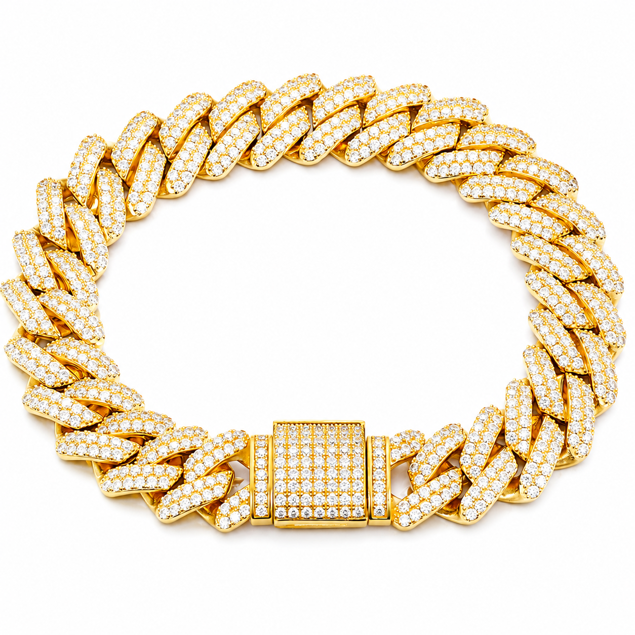 14mm 2 Rows Cuban Link Bracelet
