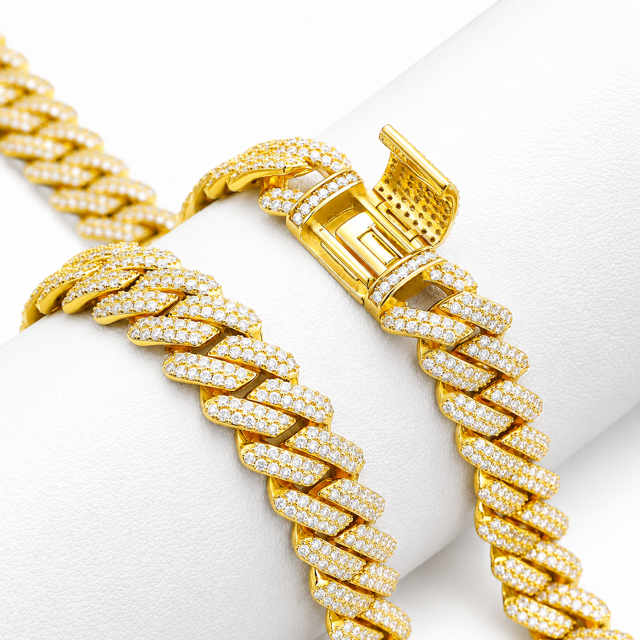 14mm 2 Rows Cuban Link Bracelet