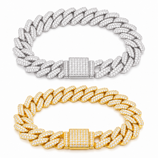 14mm 2 Rows Cuban Link Bracelet