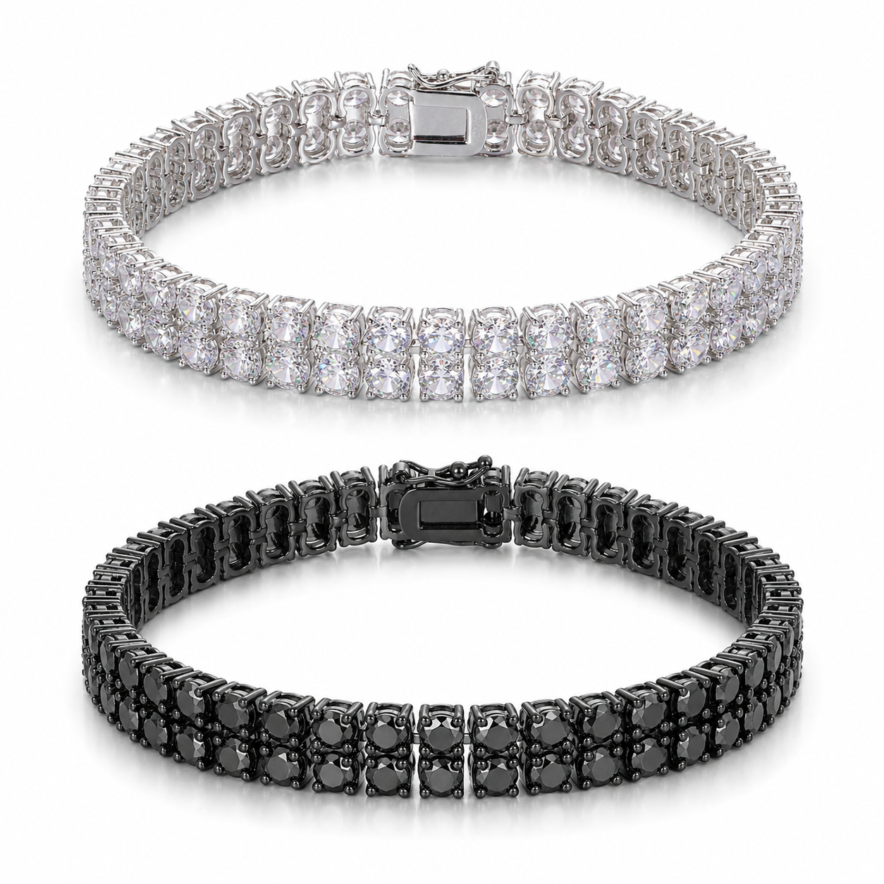 6mm-10mm 2 Rows Tennis Bracelet