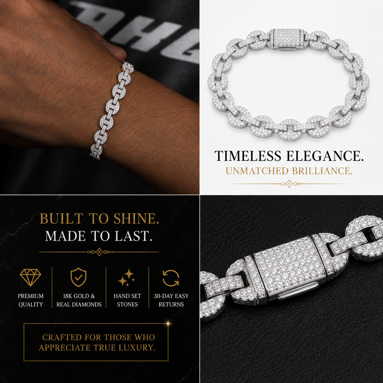 8mm 10mm Gucci Link Chain Bracelet