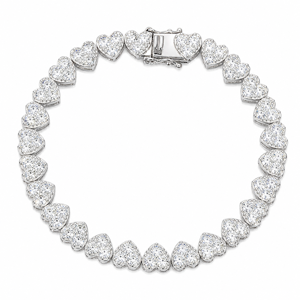8mm Heart Tennis Bracelet