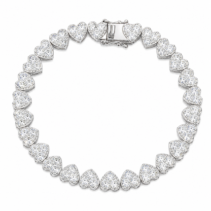 8mm Heart Tennis Bracelet