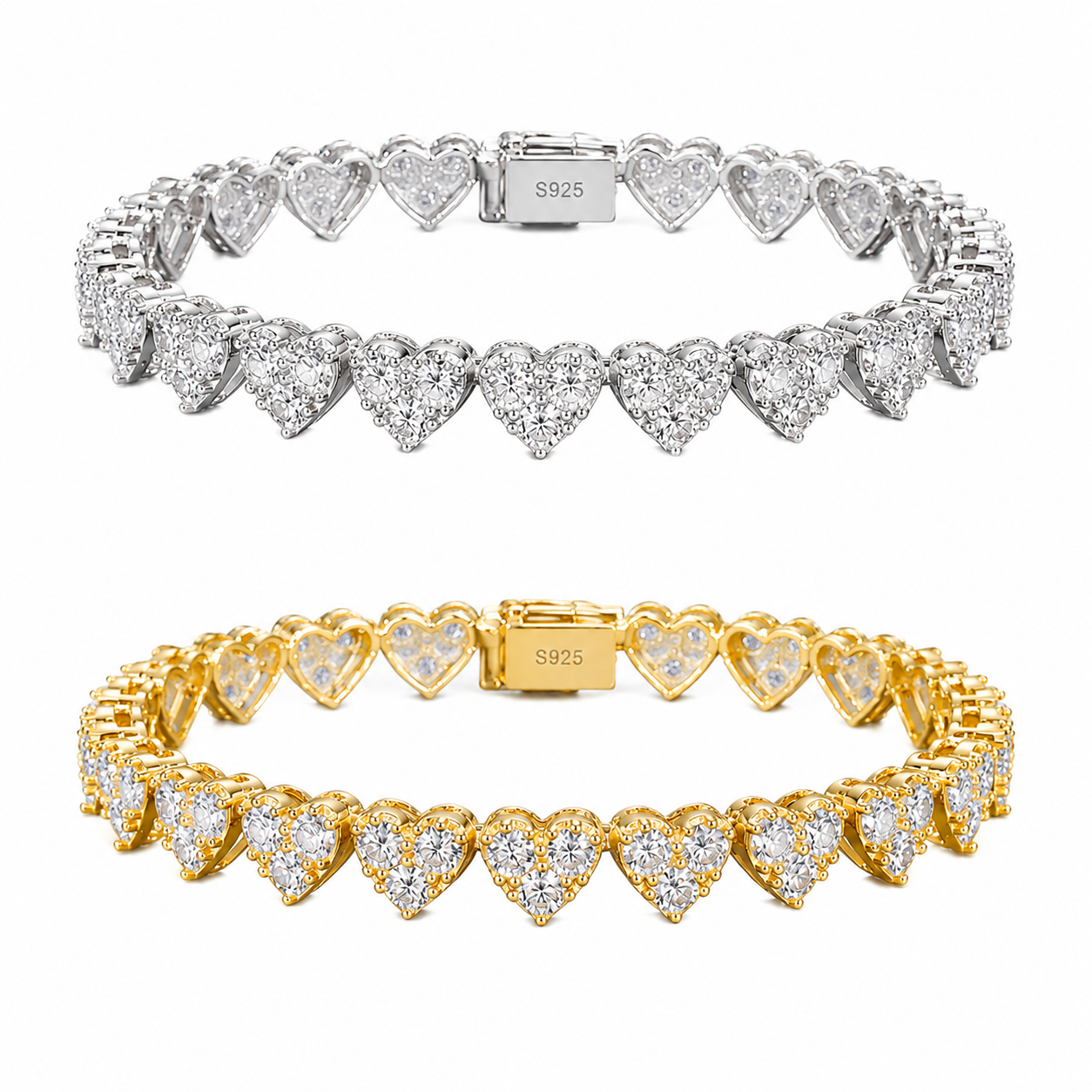 8mm Heart Tennis Bracelet