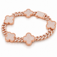 6mm Four Leaf Clover Cuban Link Bracelet