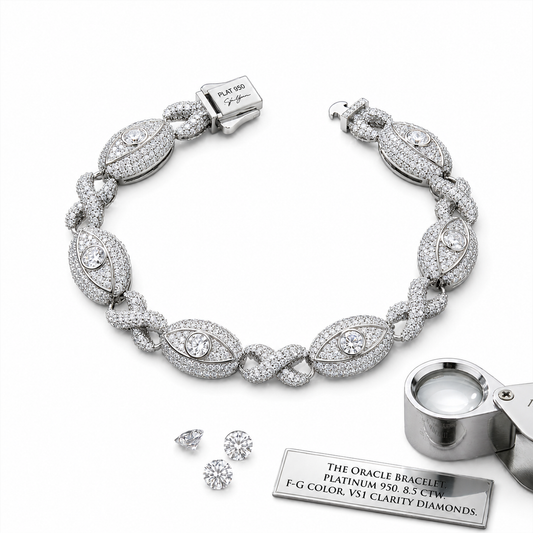11mm S925 Moissanite Evil Eye Infinity Cuban Link Bracelet