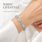 11mm S925 Moissanite Evil Eye Infinity Cuban Link Bracelet