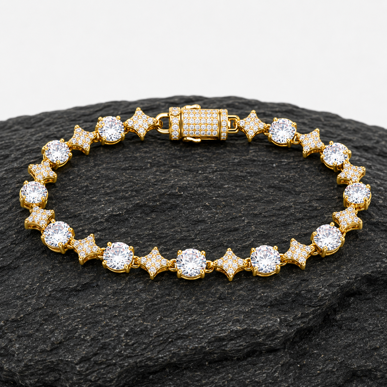 6mm 8mm Star Halo Tennis Bracelet